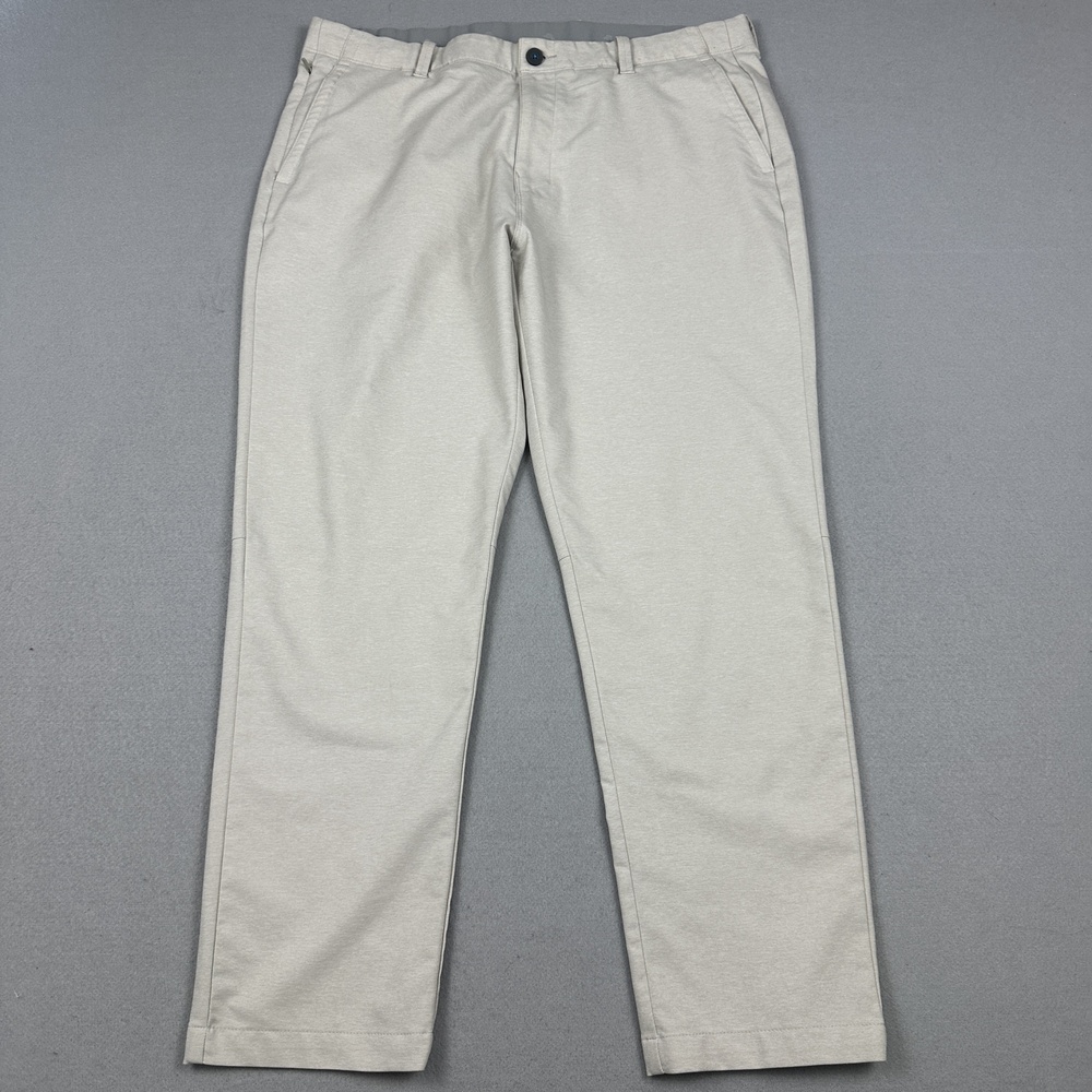Tommy Bahama Pants Men 38 Beige Slim Chino Microfiber Tapered Lightweight Pocket